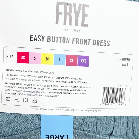 New with Tag Frye Womens Easy Button Down Front Trooper Sleeveless Maxi Dress - Picture 14 of 16